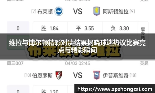 维拉与博尔顿精彩对决结果揭晓球迷热议比赛亮点与精彩瞬间